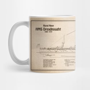 HMS Dreadnought ship plans - SDL Mug